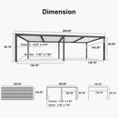PURPLE LEAF Louvered Pergola with Milky String Lights Patio Aluminum Pergola with Independent Adjustable Rainproof Roof With Milky Lights