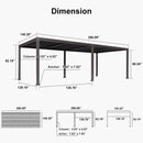 PURPLE LEAF Louvered Pergola Outdoor Adjustable Louvre Shade Modern Patio Aluminum Pergola with  Yellow Lights