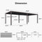 PURPLE LEAF Louvered Pergola Outdoor Adjustable Louvre Shade Modern Patio Aluminum Pergola with  Yellow Lights