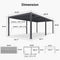 PURPLE LEAF Outdoor Louvered Pergola Patio Sun Shade Shelter with Adjustable Hardtop Patio Pergola Grey