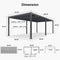 PURPLE LEAF Solar Louvered Pergola with LED Strip Lights and Control Panel Aluminum Outdoor Pergola with Adjustable Roof for Patio Deck Garden Yard Gray