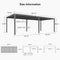 PURPLE LEAF Outdoor Louvered Pergola Patio Sun Shade Shelter with Adjustable Hardtop Patio Pergola Grey