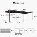 PURPLE LEAF Caesar Solar Louvered Pergola with LED Strip Lights and Control Panel Aluminum Outdoor Pergola with Adjustable Roof for Patio Deck Garden Yard Bronze
