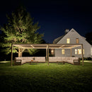 PURPLE LEAF Caesar Solar Louvered Pergola with LED Strip Lights and Control Panel Aluminum Outdoor Pergola with Adjustable Roof for Patio Deck Garden Yard Champagne