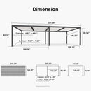 PURPLE LEAF Louvered Pergola with Milky String Lights Patio Aluminum Pergola with Independent Adjustable Rainproof Roof With Milky Lights
