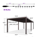 PURPLE LEAF Louvered Pergola Outdoor Adjustable Louvre Shade Modern Patio Aluminum Pergola with  Milky Lights
