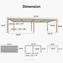 PURPLE LEAF Louvered Pergola Outdoor Wood Grain Aluminum Pergola with Adjustable Roof Patio Rainproof Hardtop Gazebo With Milky Lights