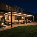 PURPLE LEAF Caesar Solar Louvered Pergola with LED Strip Lights and Control Panel Aluminum Outdoor Pergola with Adjustable Roof for Patio Deck Garden Yard Bronze