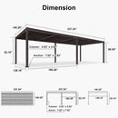 PURPLE LEAF Louvered Pergola Outdoor Adjustable Louvre Shade Modern Patio Aluminum Pergola with  Yellow Lights