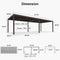 PURPLE LEAF Louvered Pergola Outdoor Adjustable Louvre Shade Modern Patio Aluminum Pergola with  Yellow Lights