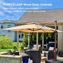 PURPLE LEAF Double Top 9 / 10 / 11 / 12 ft Square Aluminum Sun Umbrellas in Wood Color