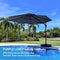 PURPLE LEAF Double Top 10 / 11 / 12 / 13 ft Round Aluminum Patio Umbrella in Wood Color