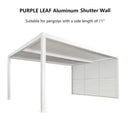 PURPLE LEAF Louvered Pergola Accessory Aluminum Louver Grille for Optimal Privacy, Sunlight Control Side Fixed Shutter Wall, for White Pergola Not Included