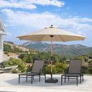 PURPLE LEAF Patio Market Umbrella Aluminum Outdoor Table Umbrella with Wood Color