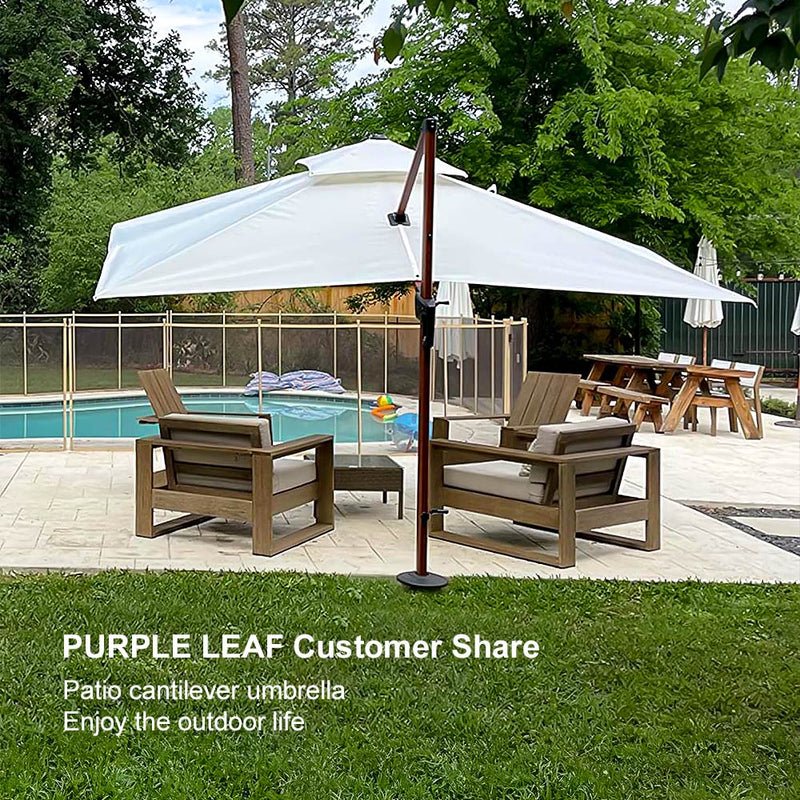 Clearance - PURPLE LEAF OPEN BOX Rectangular Patio Cantilever Umbrella