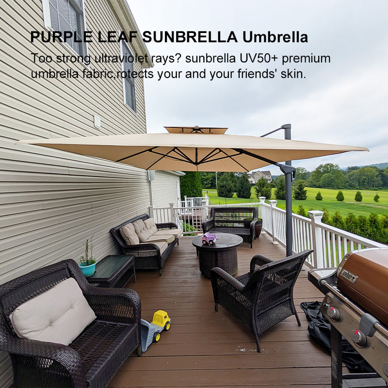 PURPLE LEAF Premium Patio Umbrella Classic SUNBRELLA Cantilever Umbrellas