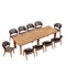 PURPLE LEAF 7 / 9 / 11 pcs Outdoor Dining Set Patio Dining Furniture for Lawn Backyard Deck Brown