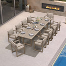 PURPLE LEAF Caesar Outdoor Dining Set Aluminum Luxury Patio Furniture Table and Chairs Set with Olifen Removable Thick Cushion and Pillow Patio Dining Sets for Garden Deck