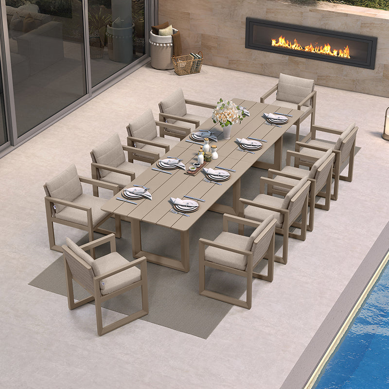 PURPLE LEAF Caesar Outdoor Dining Set Aluminum Luxury Patio Furniture Table and Chairs Set with Olifen Removable Thick Cushion and Pillow Patio Dining Sets for Garden Deck