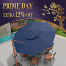 PURPLE LEAF Double Top 11 ft Round  Outdoor Patio Umbrella with High Quality Sunbrella Fabric