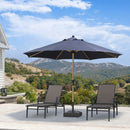 PURPLE LEAF Patio Market Umbrella Aluminum Outdoor Table Umbrella with Wood Color