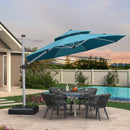 PURPLE LEAF Round Cantilever Patio Umbrella Heavy Duty Umbrella for Porch Garden Pool