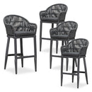 PURPLE LEAF Patio Chairs, 2 Set Outdoor Bar Stools Modern Counter Height Bar, Cushions Included