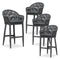 PURPLE LEAF Patio Chairs, 2 Set Outdoor Bar Stools Modern Counter Height Bar, Cushions Included