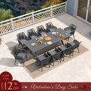 PURPLE LEAF 11/9/7 Pieces Outdoor Dining Set PE Rattan Outdoor Patio Furniture Set Grey