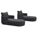 PURPLE LEAF Outdoor Chaise Lounge with 11'' Plush Cushion