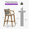 PURPLE LEAF Outdoor Bar Stool Set of 2 Aluminum Frame Bar Chair with Cushion and Back Kitchen Island Bar Stools