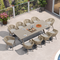 PURPLE LEAF 7/9/11 Pieces Outdoor Dining Set with Aluminium Table and Rattan Chairs, Champagne