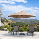 PURPLE LEAF Patio Market Umbrella Aluminum Outdoor Table Umbrella with Wood Color