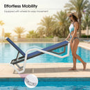 PURPLE LEAF Patio Chaise Lounge Plastic Pool Outdoor Lounge Chair with Aluminum Frame Stackable Patio Tanning Chairs for Poolside Sunbathing Beach Deck Yard