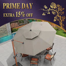 PURPLE LEAF Double Top 11 ft Round  Outdoor Patio Umbrella with High Quality Sunbrella Fabric