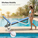 PURPLE LEAF Patio Chaise Lounge Plastic Pool Outdoor Lounge Chair with Aluminum Frame Stackable Patio Tanning Chairs for Poolside Sunbathing Beach Deck Yard
