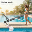 PURPLE LEAF Patio Chaise Lounge Plastic Pool Outdoor Lounge Chair with Aluminum Frame Stackable Patio Tanning Chairs for Poolside Sunbathing Beach Deck Yard