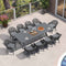 PURPLE LEAF 10/8/6 Pieces Outdoor Dining Set with Patio Aluminium Dining Table Rattan Chairs for Kitchen Grey