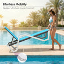 PURPLE LEAF Patio Chaise Lounge Plastic Pool Outdoor Lounge Chair with Aluminum Frame Stackable Patio Tanning Chairs for Poolside Sunbathing Beach Deck Yard