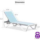 PURPLE LEAF Patio Chaise Lounge Chair Outside Aluminum Plastic Stackable Tanning Chairs for Pool Sunbathing Beach Deck Outdoor Lounger