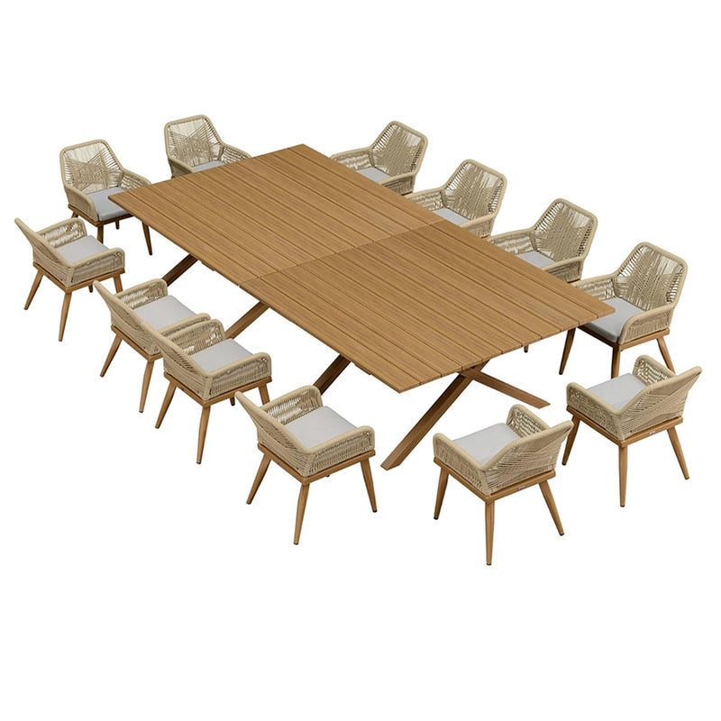 PURPLE LEAF Outdoor Dining Set All-Weather PE Rattan Outdoor Patio Furniture Set with Aluminum Frame