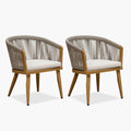 PURPLE LEAF Patio Dining Chairs Set of 2 Aluminum Frame Rattan Dining Chairs with Comfortable Cushions for Deck Garden