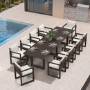 PURPLE LEAF Caesar Outdoor Dining Set Aluminum Luxury Patio Furniture Table and Chairs Set with Olifen Removable Thick Cushion and Pillow Patio Dining Sets for Garden Deck