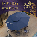 PURPLE LEAF Double Top 11 ft Round  Outdoor Patio Umbrella with High Quality Sunbrella Fabric