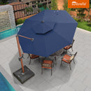 PURPLE LEAF SUNBRELLA Cantilever Umbrella Deluxe Wood Pattern Patio Umbrella
