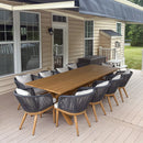 PURPLE LEAF Teak Patio Dining Set with Cushions and Pillow All-Weather Wicker Patio Table Set for Garden, Deck, and Yard