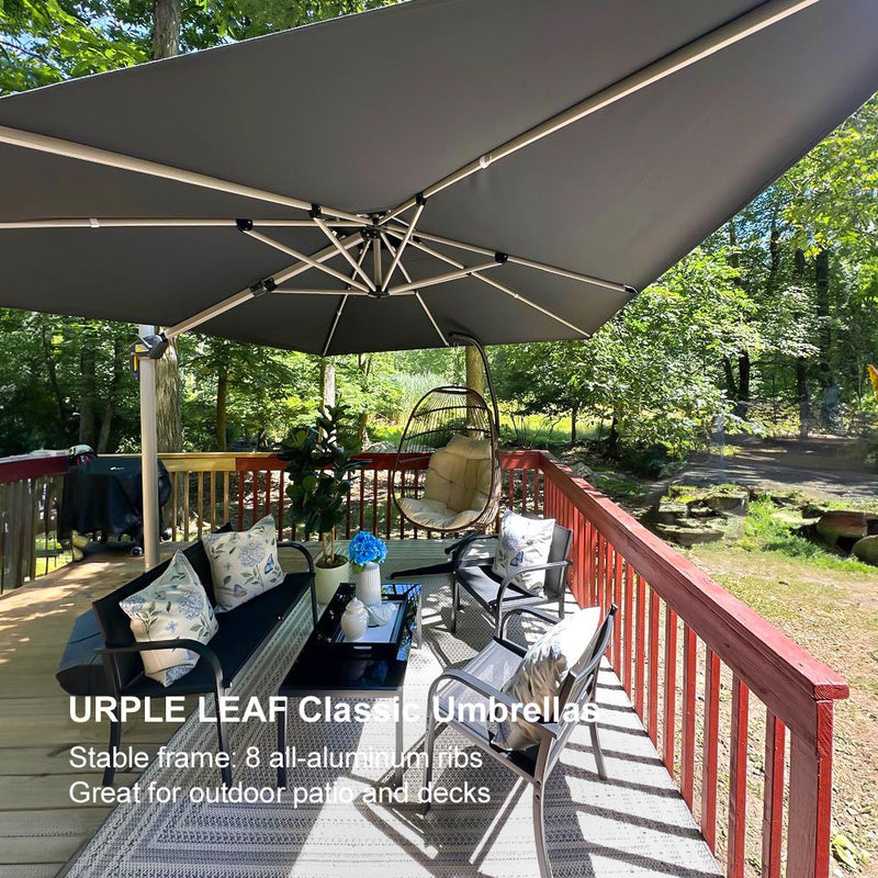 Clearance-PURPLE LEAF OPEN BOX Rectangular Large Outdoor Cantilever Umbrella for Garden, Pool