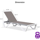 PURPLE LEAF Patio Chaise Lounge Chair Outside Aluminum Plastic Stackable Tanning Chairs for Pool Sunbathing Beach Deck Outdoor Lounger