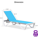 PURPLE LEAF Patio Chaise Lounge Chair Outdoor Plastic Textilene Sun Bathing Recliner Tanning Pool Lounger with 6 Adjustable Position for Outside Beach in-Pool Lawn Poolside