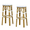 PURPLE LEAF Patio Round Bar Stools Set of 2 Outdoor Backless Barstools Woven Rattan Bar Chair  for Indoor Kitchen Island Bistros Cafe Restaurant